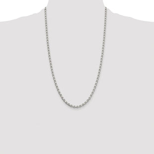 Sterling Silver Rhodium-plated Diamond-cut Rolo Chain (Style QFC51R-26)
