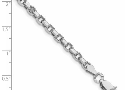 Sterling Silver Rhodium-plated Diamond-cut Rolo Chain (Style QFC51R-8)
