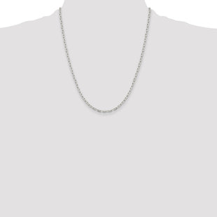 Sterling Silver Elongated Open Link Chain (Style QFC52-22)