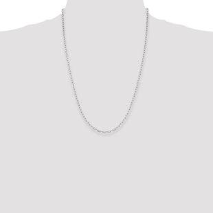 Sterling Silver Elongated Open Link Chain (Style QFC52-24)