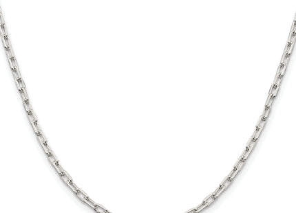 Sterling Silver Rhodium-plated Elongated Open Link Chain, 24 x 2.75mm