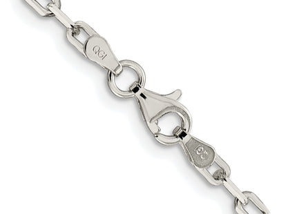 Sterling Silver Rhodium-plated Elongated Open Link Chain, 24 x 2.75mm