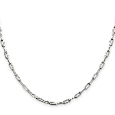 Sterling Silver Elongated Open Link Chain, 18 x 3.25mm