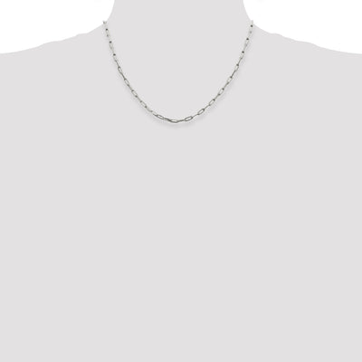 Sterling Silver Elongated Open Link Chain, 18 x 3.25mm