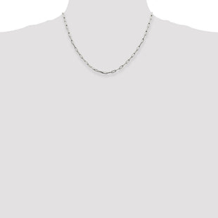 Sterling Silver Elongated Open Link Chain (Style QFC53-18)