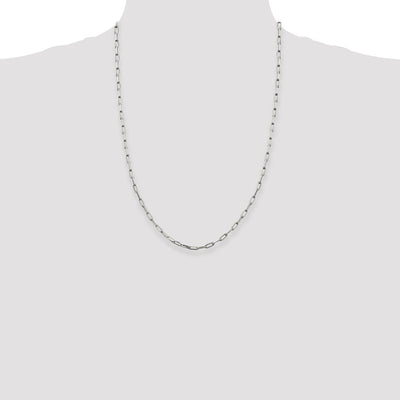 Sterling Silver Elongated Open Link Chain, 18 x 3.25mm