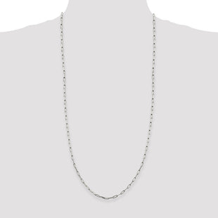 Sterling Silver Elongated Open Link Chain (Style QFC53-30)