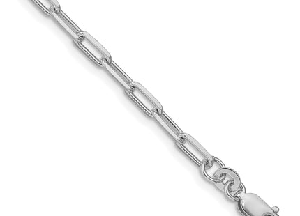 Sterling Silver Rhodium-plated Elongated Open Link Bracelet, 7 x 3.25mm