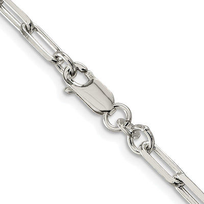 Sterling Silver Rhodium-plated Elongated Open Link Bracelet, 7 x 4.25mm