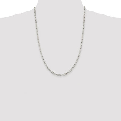 Sterling Silver Rhodium-plated Elongated Open Link Bracelet, 7 x 4.25mm