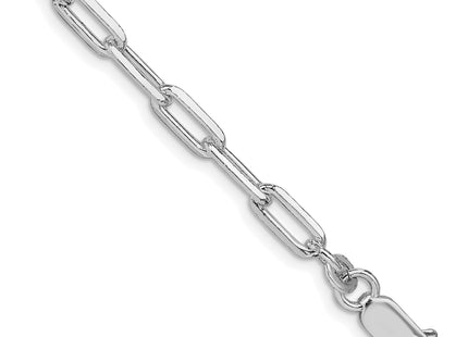 Sterling Silver Rhodium-plated Elongated Open Link Bracelet, 7 x 4.25mm