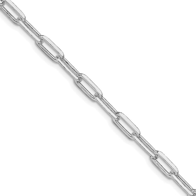 Sterling Silver Rhodium-plated Elongated Open Link Bracelet, 7 x 4.25mm