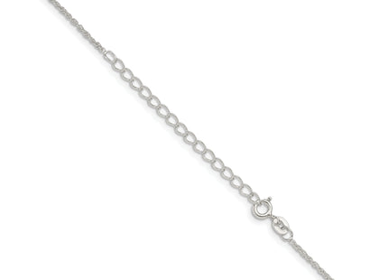 Sterling Silver Loose Rope Chain w/2in ext., 20 x 1.3mm