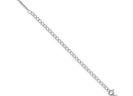 Sterling Silver Rhodium-plated Loose Rope Chain w/4in ext. (Style QFC67RH-22)