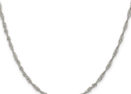 Sterling silver singapore link chain, alternate view