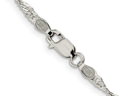 Sterling silver singapore link chain, another view