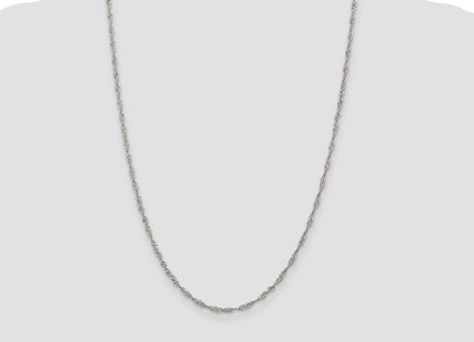 Sterling silver singapore link chain, further view