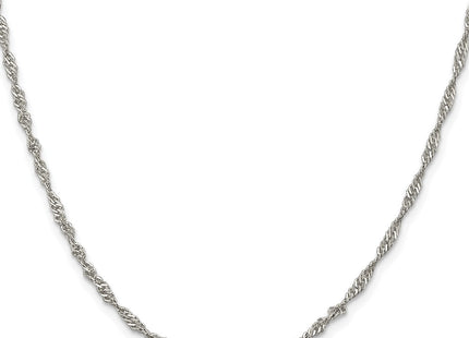 Sterling silver singapore link chain, alternate view