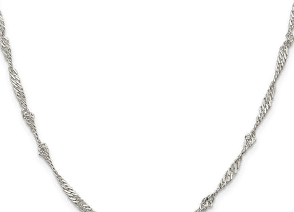 Sterling silver singapore link chain, alternate view