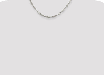 Sterling Silver Singapore Chain, 16 x 3mm