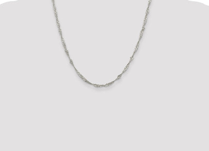 Sterling silver singapore link chain, further view