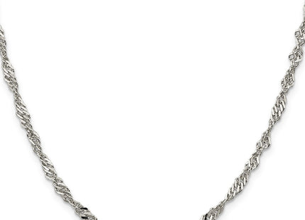 Sterling silver singapore link chain, alternate view