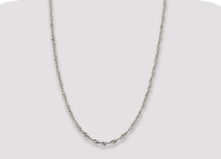 Sterling silver singapore link chain, further view