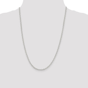 Sterling Silver Oval Cable Chain (Style QFC72-24)