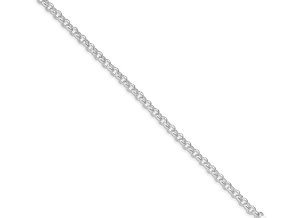 Amore La Vita Sterling Silver Rhodium-plated Polished 4.75mm 7 inch Half Round Belcher with Lobster Clasp Charm Bracelet