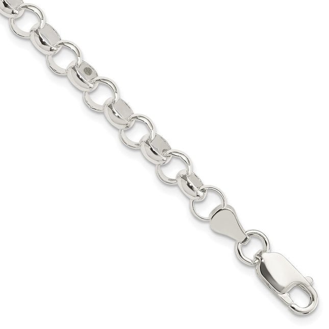 Sterling Silver Belcher Light Bracelet, 7.5 x 8mm