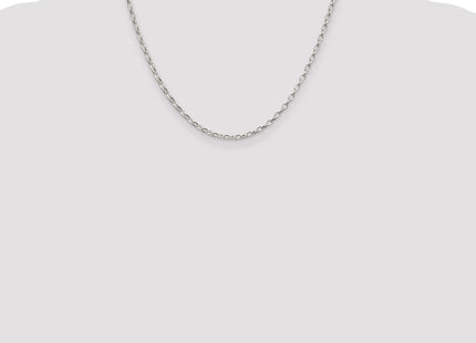Sterling Silver Oval Fancy Rolo Chain (Style QFC85-18)