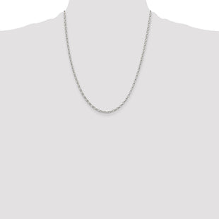 Sterling Silver Oval Fancy Rolo Chain (Style QFC85-22)