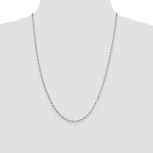 Sterling Silver Oval Fancy Rolo Chain (Style QFC85-24)