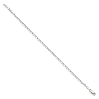 Sterling Silver Oval Fancy Rolo Bracelet, 7 x 2.5mm