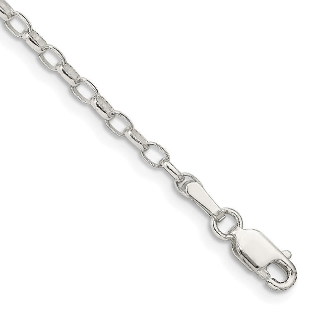 Sterling Silver Oval Fancy Rolo Chain, 14 x 2.5mm