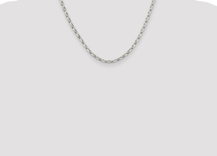 Sterling Silver Oval Fancy Rolo Chain (Style QFC86-18)