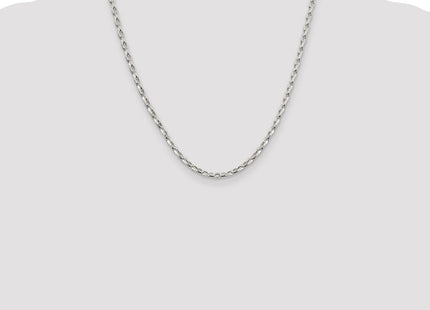 Sterling Silver Oval Fancy Rolo Chain (Style QFC86-20)