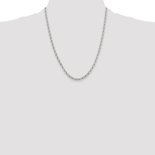 Sterling Silver Oval Fancy Rolo Chain (Style QFC86-22)