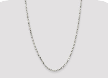 Sterling Silver Oval Fancy Rolo Chain (Style QFC86-24)