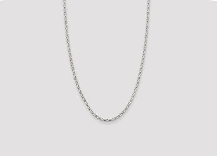 Sterling Silver Oval Fancy Rolo Chain (Style QFC86-26)