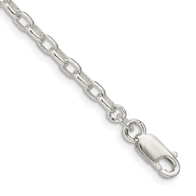 Sterling Silver Oval Fancy Rolo Chain, 16 x 3.2mm