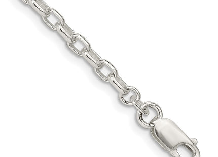 Sterling Silver Oval Fancy Rolo Bracelet