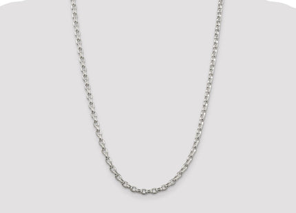 Sterling Silver Oval Fancy Rolo Chain (Style QFC87-24)