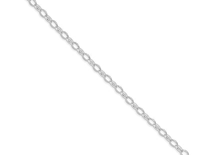 Amore La Vita Sterling Silver Rhodium-plated Polished Rolo with Lobster Clasp Charm Bracelet (Style QFC88R-8)