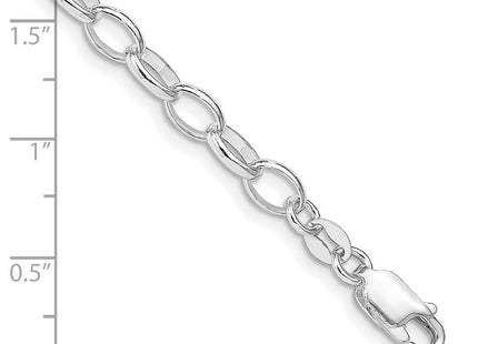 Amore La Vita Sterling Silver Rhodium-plated Polished Rolo with Lobster Clasp Charm Bracelet (Style QFC88R-8)