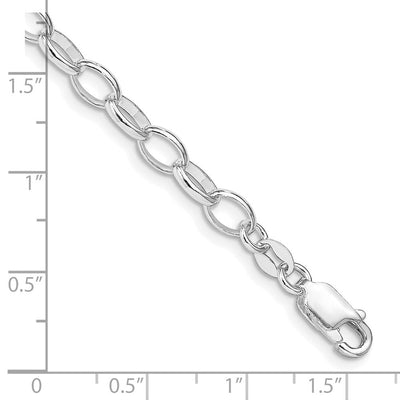 Amore La Vita Sterling Silver Rhodium-plated Polished Rolo with Lobster Clasp Charm Bracelet