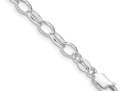 Amore La Vita Sterling Silver Rhodium-plated Polished Rolo with Lobster Clasp Charm Bracelet (Style QFC88R-8)