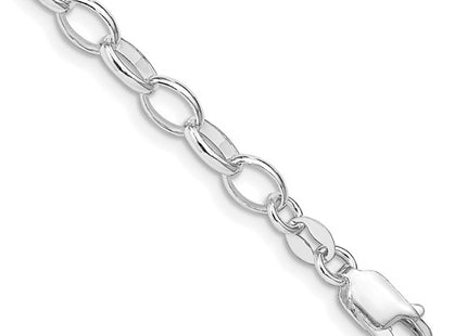 Amore La Vita Sterling Silver Rhodium-plated Polished 5mm 7 inch Rolo with Lobster Clasp Charm Bracelet