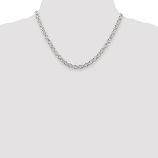 Sterling Silver Rhodium-plated Cable Chain (Style QFC8R-18)
