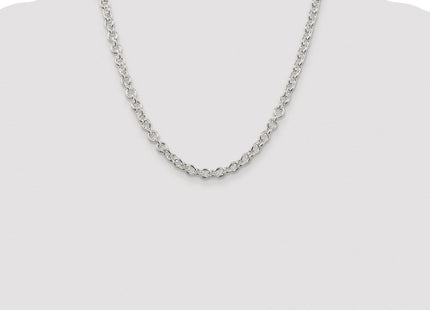 Sterling Silver Rhodium-plated Cable Chain (Style QFC8R-20)